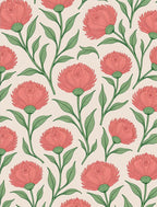 Coral Bloom Vine Garden Rug