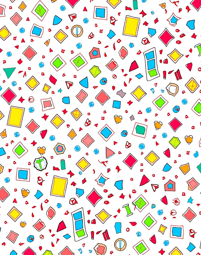 Colorful Geometric Shapes Patterned Rug