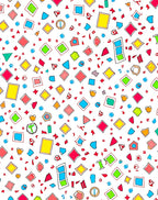 Colorful Geometric Shapes Patterned Rug