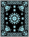 Classic Floral Medallion Light Blue Rug