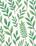 Spring Green Leafy Branch Pattern Rug