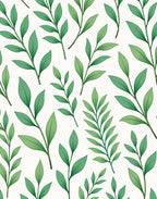 Spring Green Leafy Branch Pattern Rug