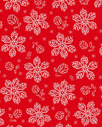 White Snowflake Red Background Rug