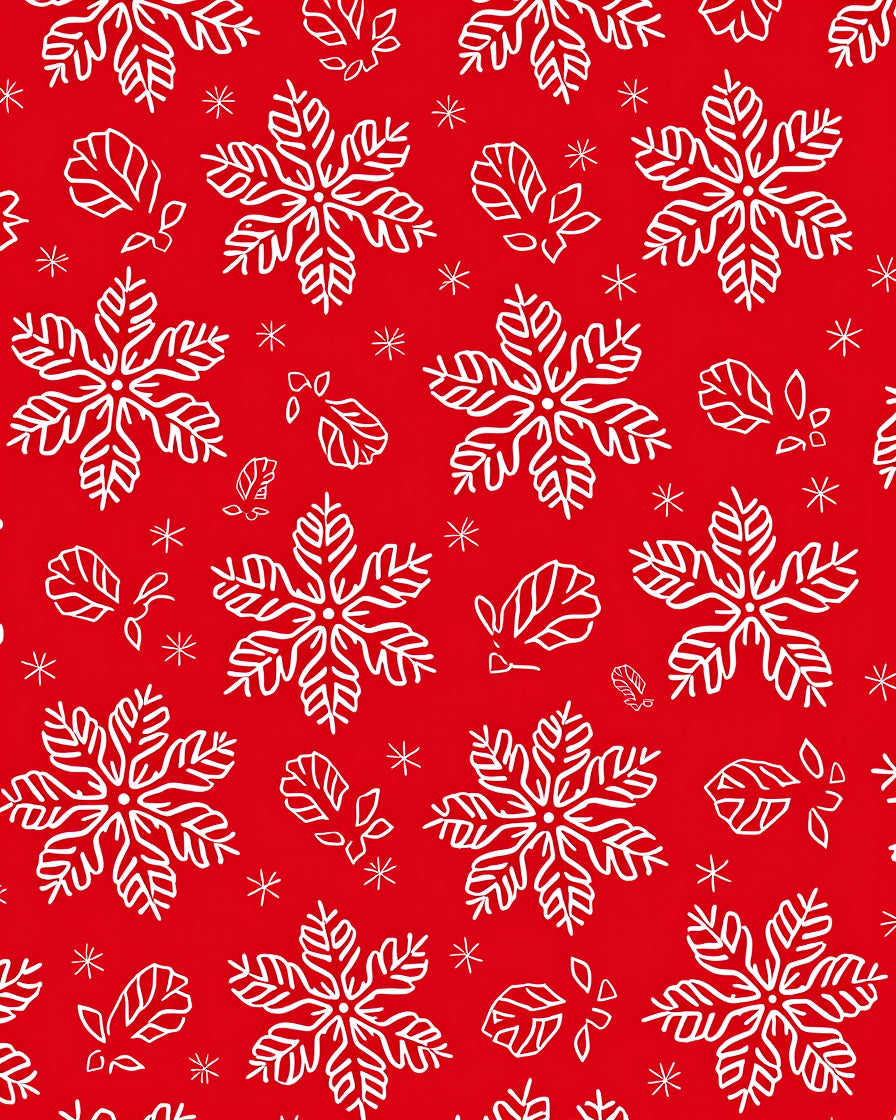 White Snowflake Red Background Rug