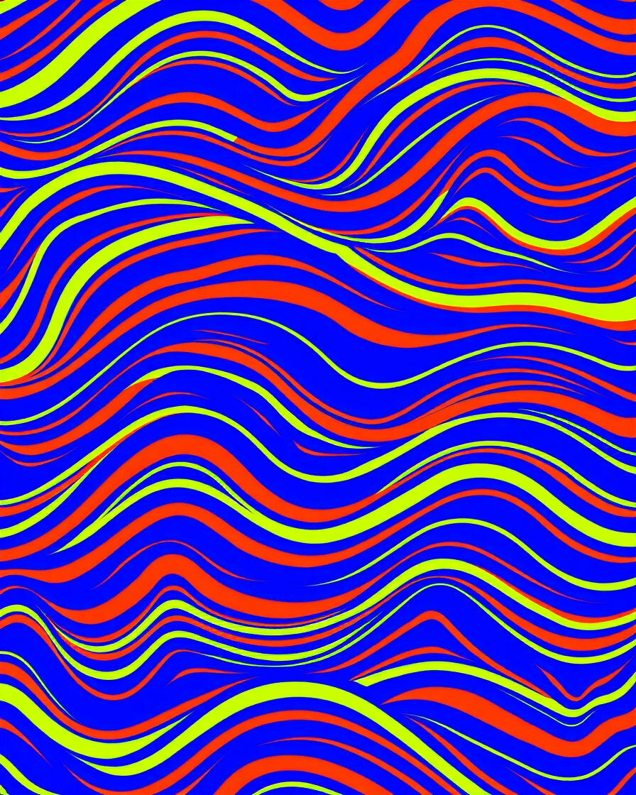 Bright Wavy Stripes Design Rug