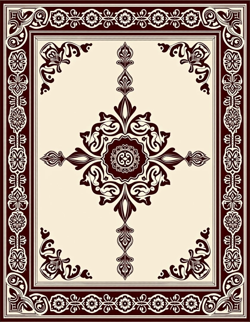 Elegant Floral Medallion Mandala Pattern Rug