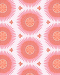 Retro Sunburst Floral Pattern Rug