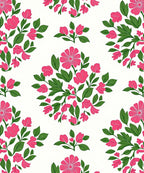 Pink Floral Arrangement Repeating Pattern Rug