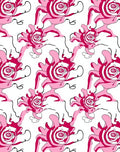 Abstract Pink Swirl Flower Pattern Design Rug