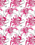 Abstract Pink Swirl Flower Pattern Design Rug