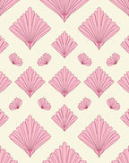 Pink Art Deco Fan Pattern Rug