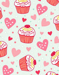 Sweet Hearts And Cupcakes Pattern Rug
