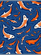 Orange Fish Abstract Pattern Design Rug