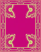 Victorian Floral Design Border Rug