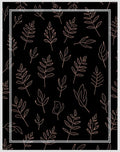 Botanical Sketch Outline On Black Rug
