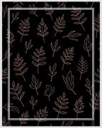 Botanical Sketch Outline On Black Rug