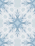 Delicate Blue Snowflake Mandala Pattern Rug