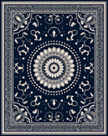 Ornate Floral Medallion Mandala Design Rug