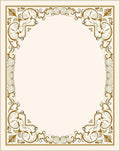 Ornate Floral Scroll Patterned Vintage Rug