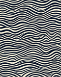 Black Cream Wavy Lines Pattern Rug
