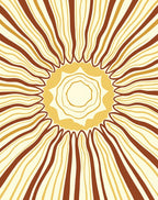 Radiating Sunburst Stripes Geometric Design Rug