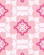 Pink Floral Mandala Pattern Rug