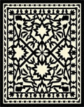 Intricate Geometric Black White Pattern Rug