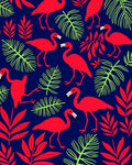 Tropical Flamingo Foliage Design Rug