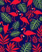 Tropical Flamingo Foliage Design Rug
