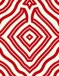Red White Diamond Wave Pattern Rug