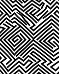Abstract Black White Geometric Pattern Design Rug