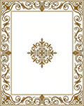 Ornate Gold Scrollwork Center Medallion Rug