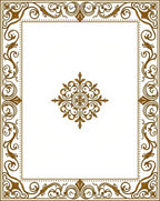 Ornate Gold Scrollwork Center Medallion Rug