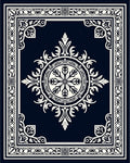 Classic Black White Medallion Ornament Rug