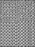 Abstract Black White Interlocking Pattern Rug