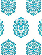 Mandala Style Aqua Pattern Rug