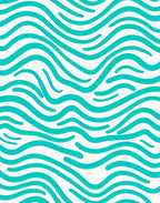 Aqua Wave Pattern Rug