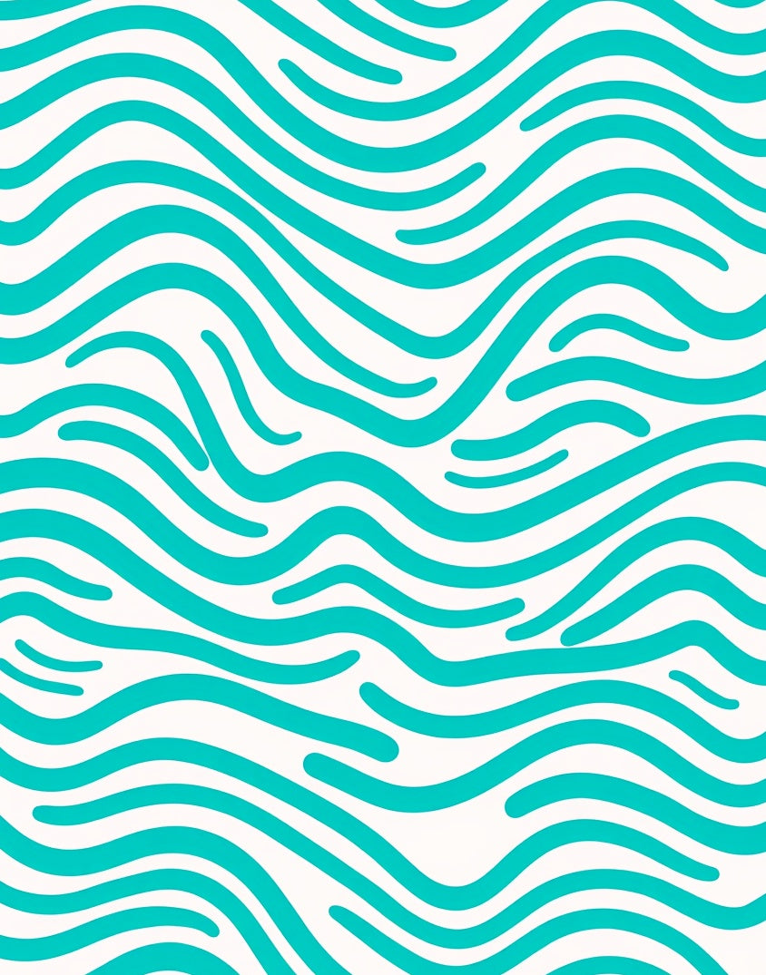 Aqua Wave Pattern Rug