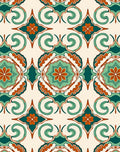 Floral Medallion Scrollwork Pattern Rug