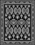 Abstract Black White Repeating Motif Rug