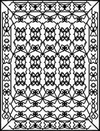 Intricate Black Diamond Lattice Rug