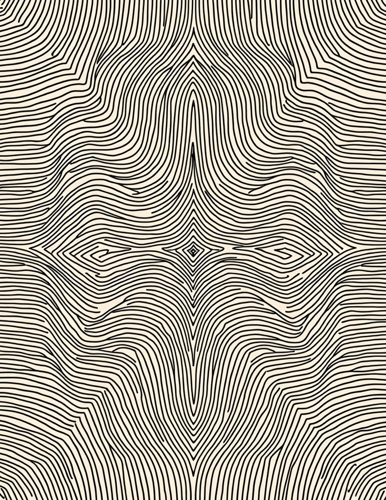 Abstract Wavy Striped Design Rug