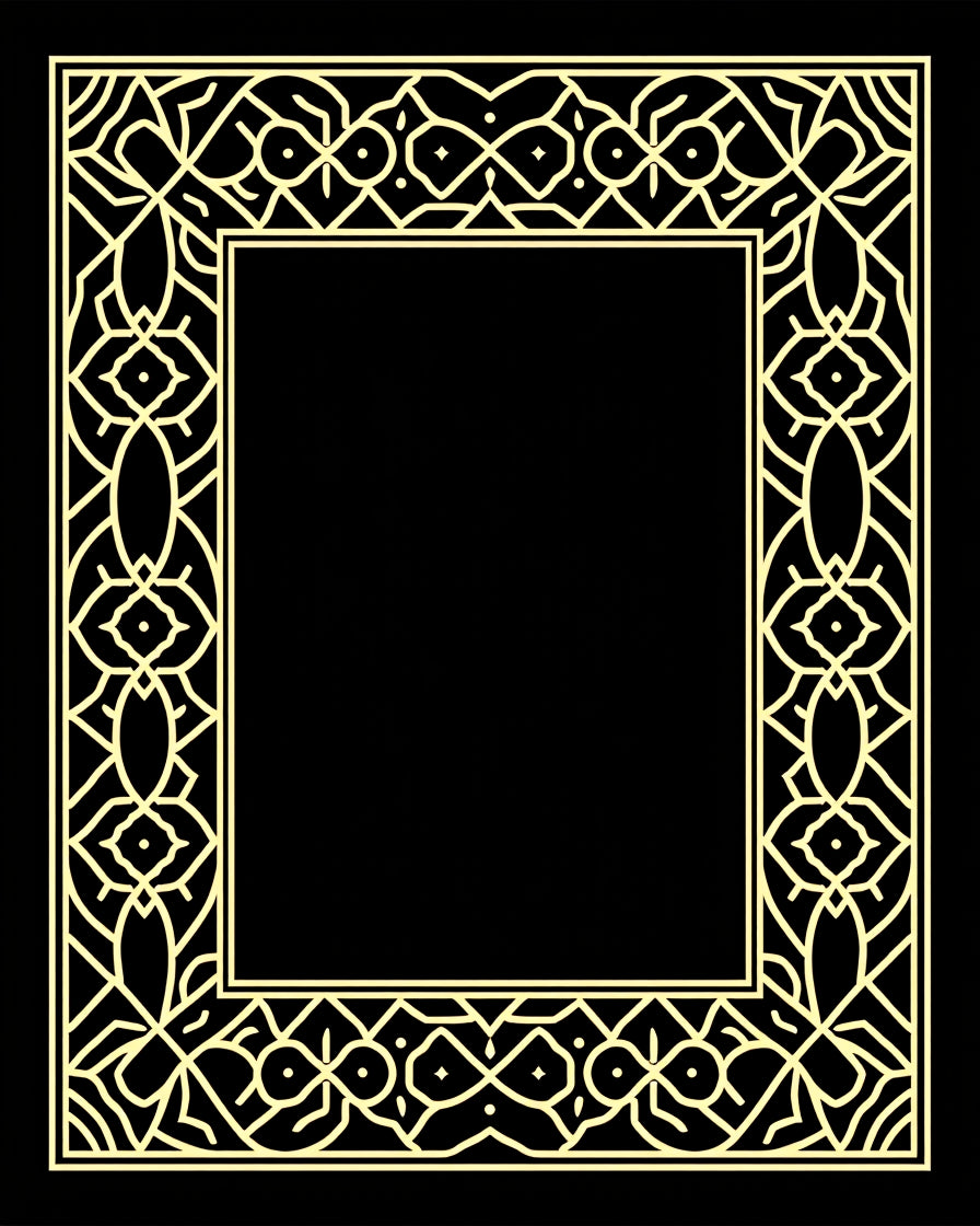 Art Deco Style Geometric Frame Rug