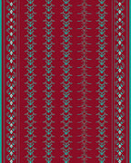 Red Turquoise Vertical Stripe Design Rug