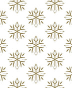 Gold Snowflake Patterned Elegant Design Rug