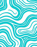 Abstract Aqua Swirl Pattern Rug