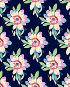 Bold Floral Pattern with Pink and Teal Accents Rug