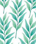Green Leaf Branch Pattern Rug