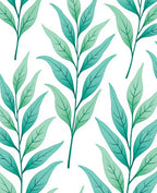 Green Leaf Branch Pattern Rug