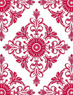 Crimson Floral Medallion Ornament Rug